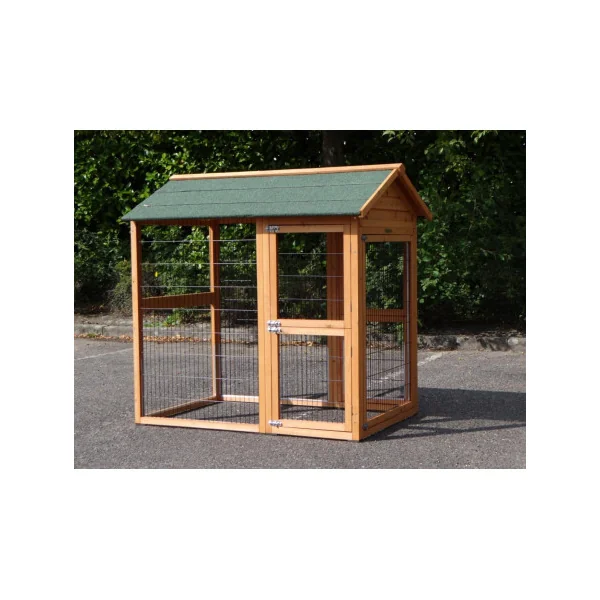 Enclos lapin couvert avec toit en shingle parc rongeur anti renard