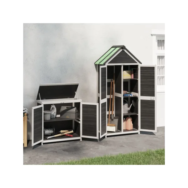 Ensemble Armoires de Jardin en Pin Massif Gris Armoires en bois Armoires Extérieures