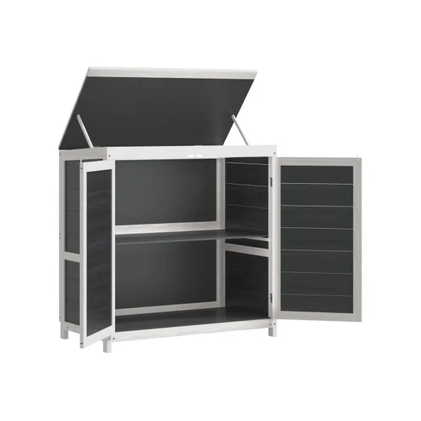 Ensemble Armoires de Jardin en Pin Massif Gris Armoires en bois Armoires Extérieures