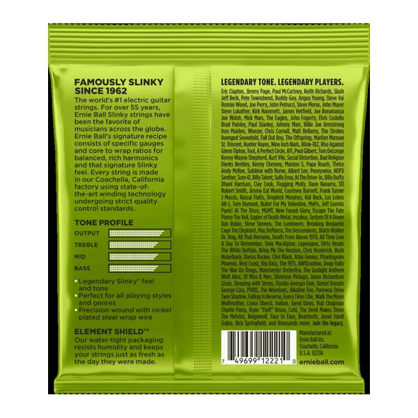 Ernie Ball 2221 Regular Slinky cordes électriques nickel 10/46