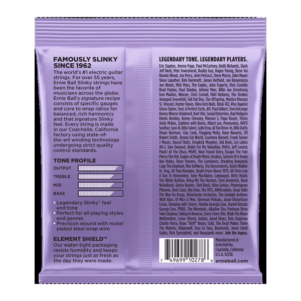 Ernie Ball 2227 Ultra Slinky Cordes Electriques Nickel 10/48