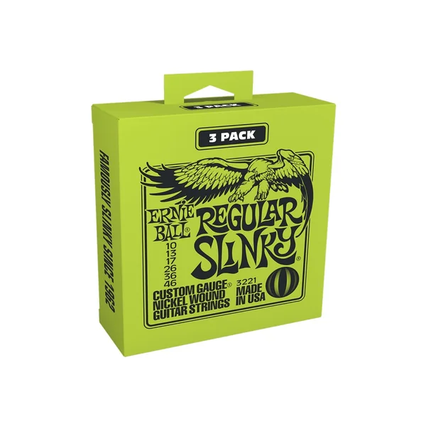 Ernie Ball 3221 Pack 3 Jeux Regular Slinky Cordes Electriques Nickel 10/46