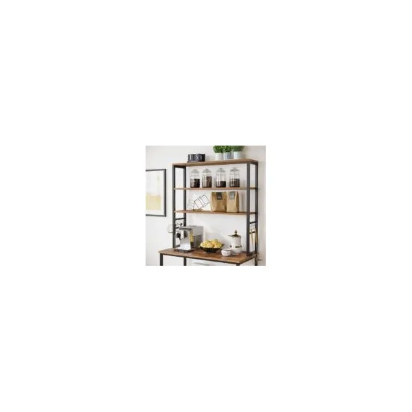 Etagère de rangement pour la cuisine industrielle marron rustique et noir