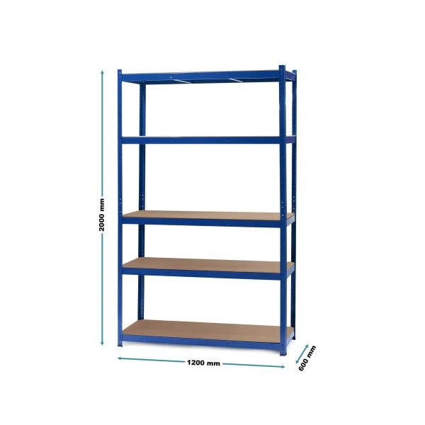 Etagère professionnel bleu 120x60x200 cm Rayonnage métallique Etagère métallique industrielle Charge lourde