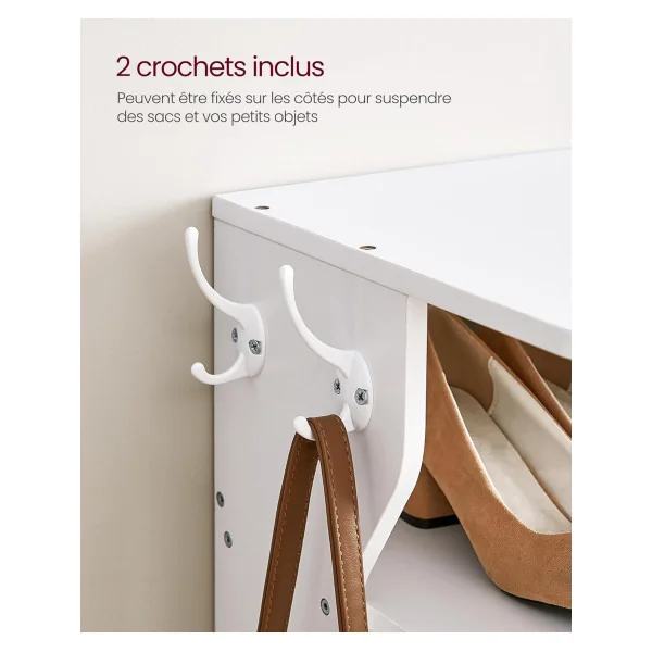 Etagère à chaussures blanc 6 Niveaux Rangement Chaussures Meuble d'Entrée