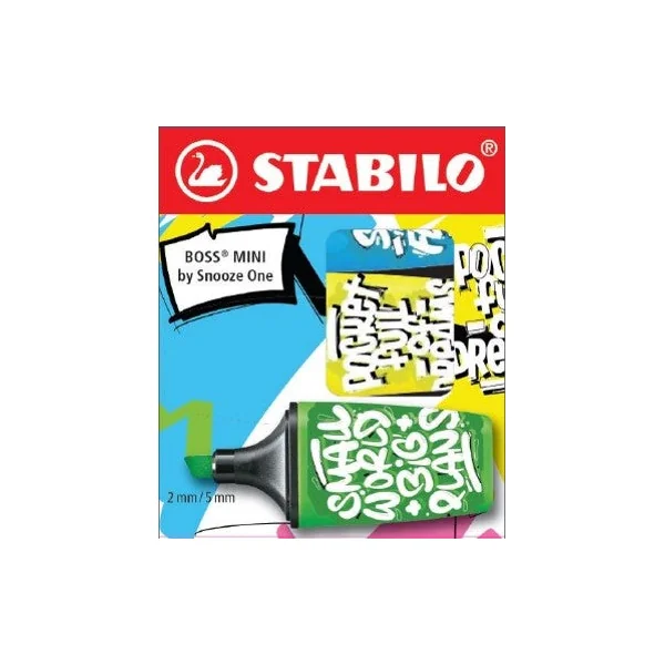 Etui de 3 surligneurs vert, jaune et bleu STABILO BOSS MINI by Snooze One