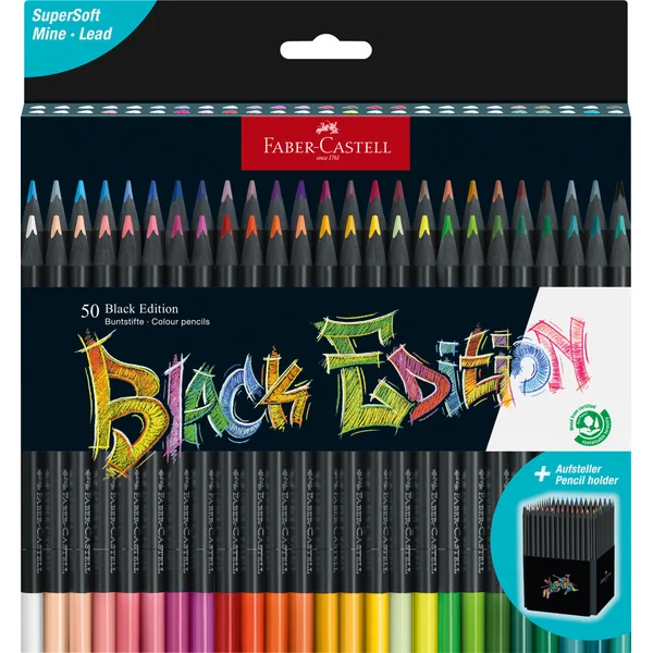 Etui de 50 crayons de couleurs Black Edition