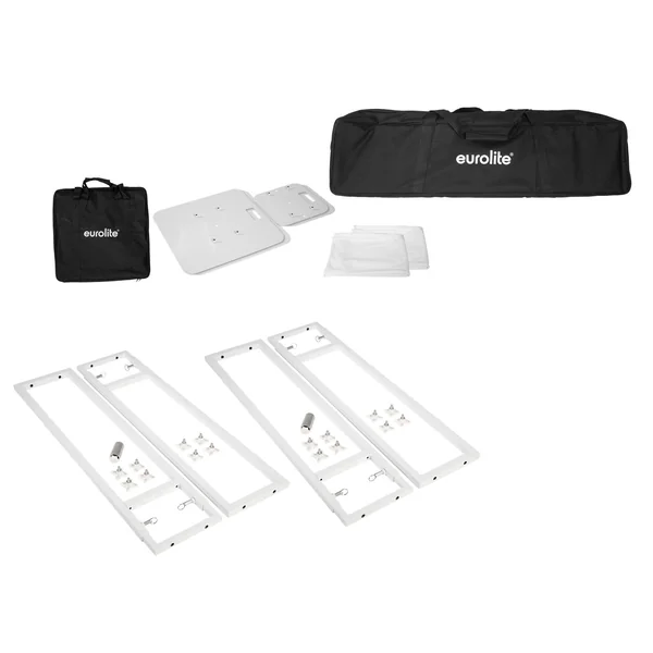 EUROLITE 2 x Stage Stand variable dont habillage et housse, blanc