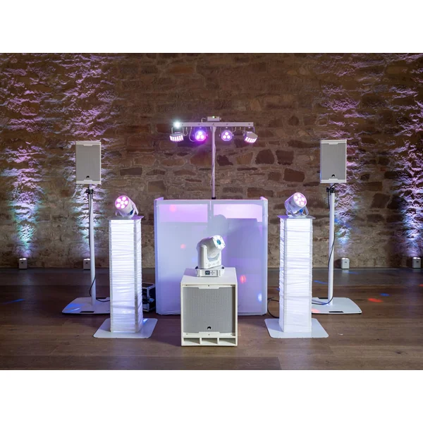 EUROLITE 2 x Stage Stand variable dont habillage et housse, blanc