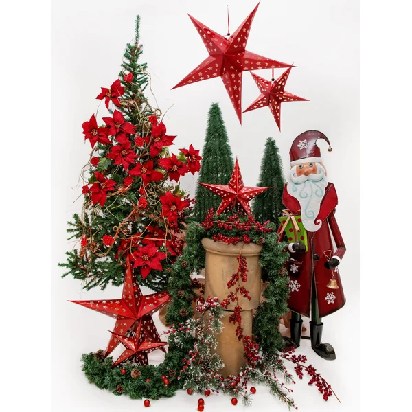 EUROPALMS Père Noël, métal, 150 cm, rouge