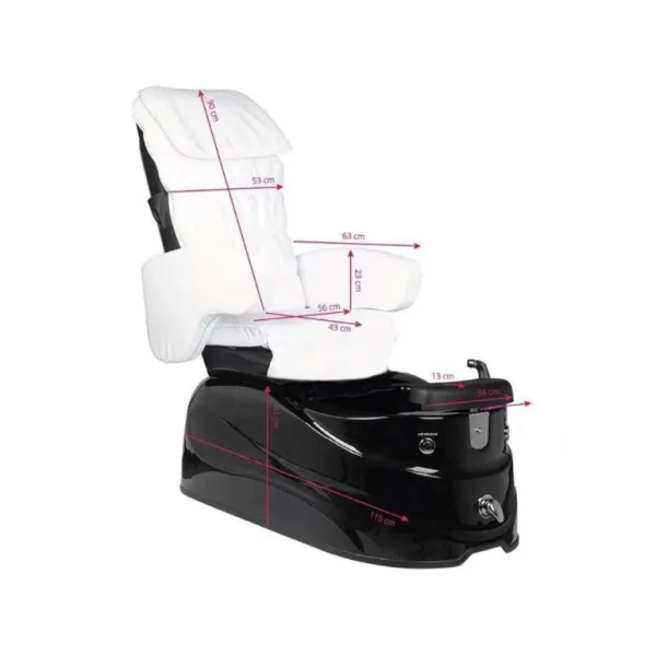 Fauteuil pédicure SPA noir et blanc avec fonction massage Mobilier pédicure Fauteuil pedispa