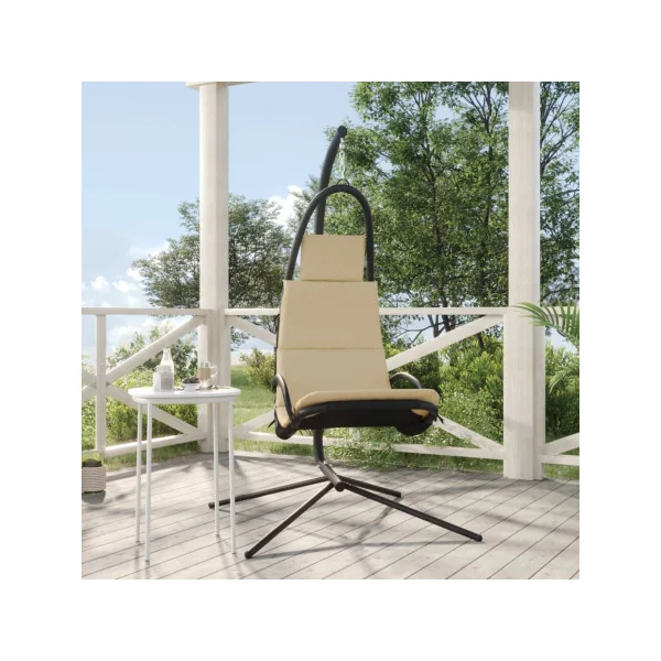 Fauteuil Suspendu Crème Chaise Suspendue de Jardin