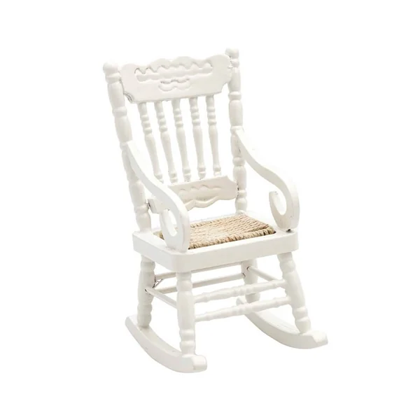 Fauteuil à bascule miniature (rocking chair) - Blanc - 5 x 6,7 x 10,2 cm - Rico Design