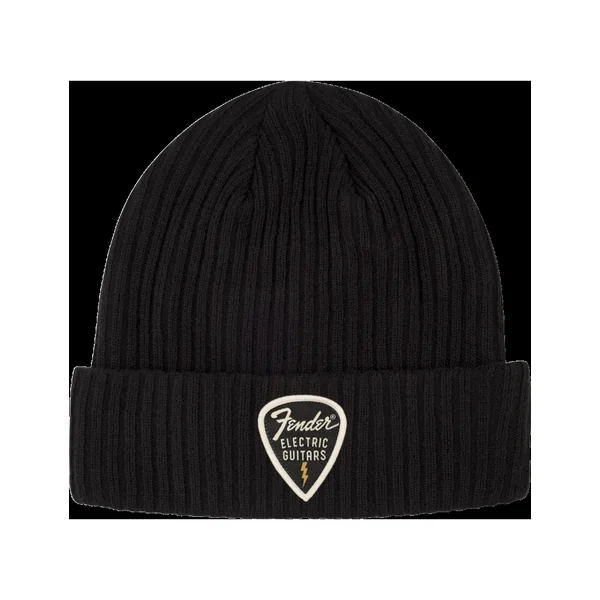 Fender bonnet Pick Patch ribbed beanie black