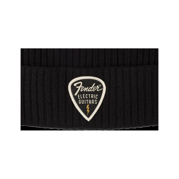 Fender bonnet Pick Patch ribbed beanie black