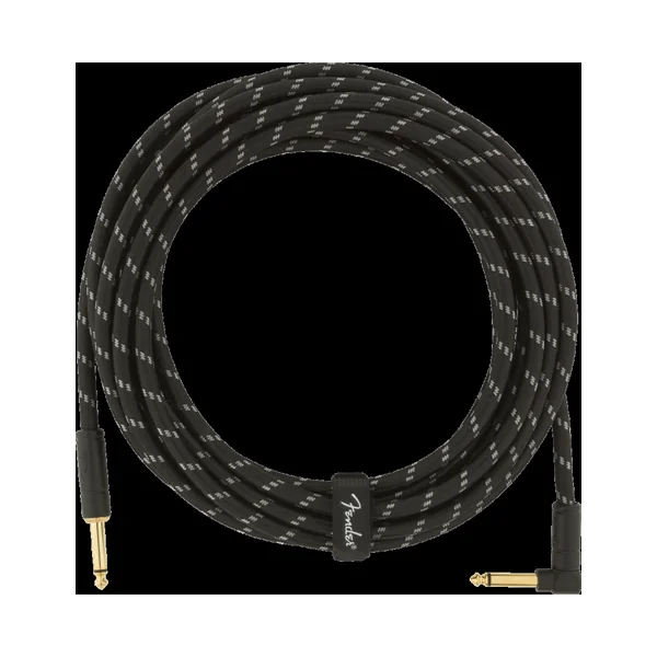 Fender Deluxe Cable 5.5M Black Tweed Cable Instrument Droit/Coudé