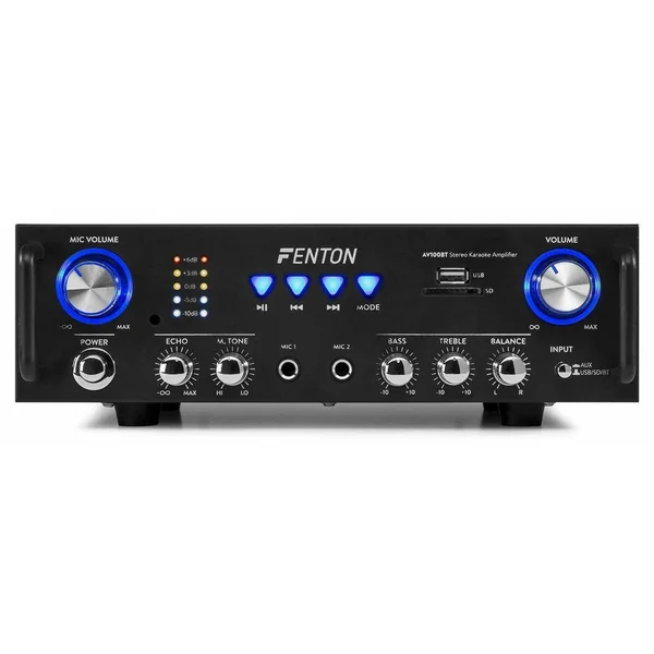 Fenton AV100BT - Amplificateur 2x 50W, Bluetooth, USB, SD