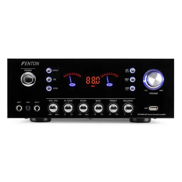 Fenton AV120FM-BT - Amplificateur, Puissance de 2x 60W, Bluetooth
