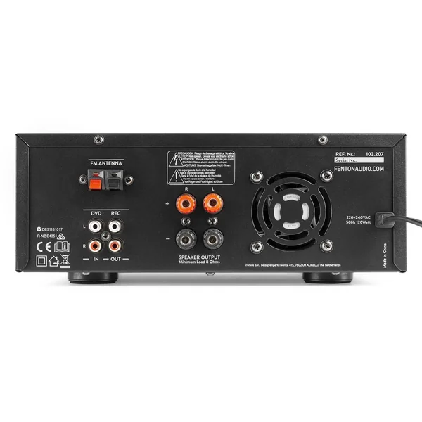 Fenton AV120FM-BT - Amplificateur, Puissance de 2x 60W, Bluetooth