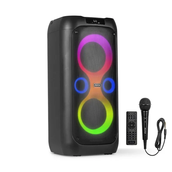 Fenton Core130 – Enceinte Bluetooth Lumineuse – 180 Watts, Autonomie 12H, Micro Inclus