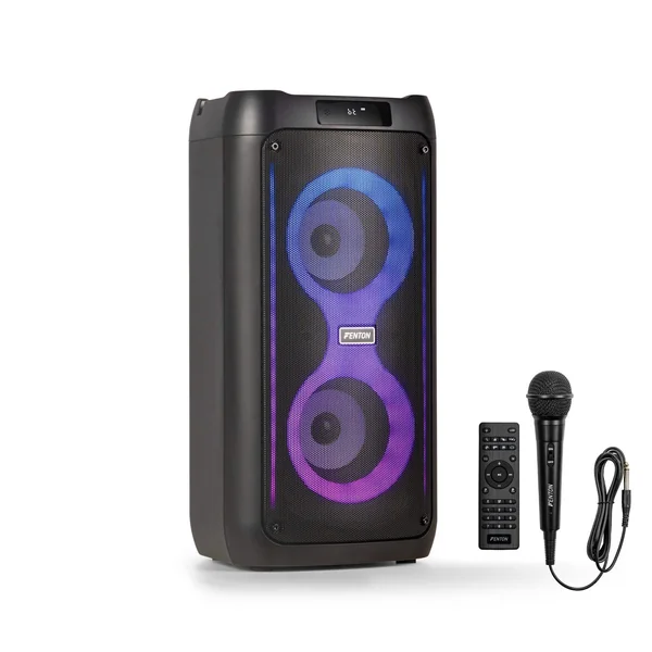 Fenton Core80 – Enceinte Bluetooth Lumineuse – 80 Watts, Autonomie 12H, Micro Inclus
