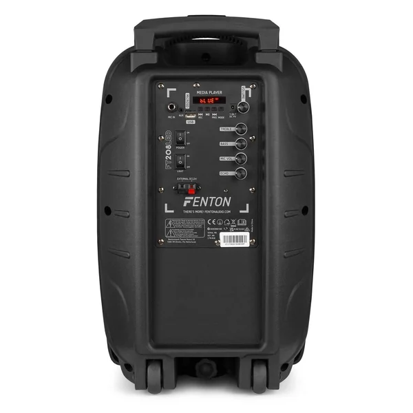 Fenton FT208LED Enceinte Sono Portable Bluetooth avec Batterie 2x 8"