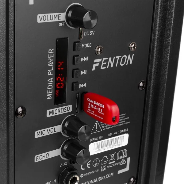 Fenton FT8LED - Enceinte Sono Portable LEDs avec Batterie – 300 Watts