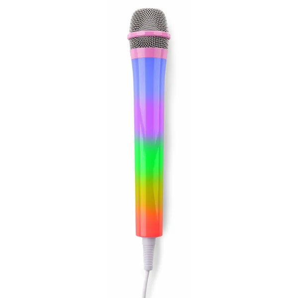 Fenton KMD55P Microphone Filaire Karaoké Rose avec Éclairage LED