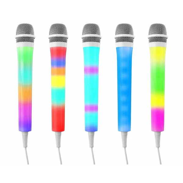 Fenton KMD55W Microphone Karaoké Blanc avec Éclairage LED