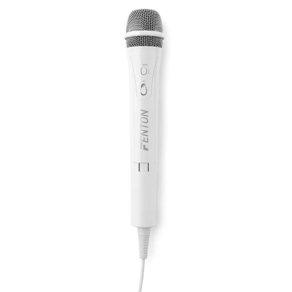 Fenton KMD55W Microphone Karaoké Blanc avec Éclairage LED