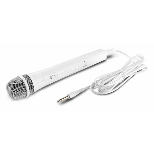Fenton KMD55W Microphone Karaoké Blanc avec Éclairage LED