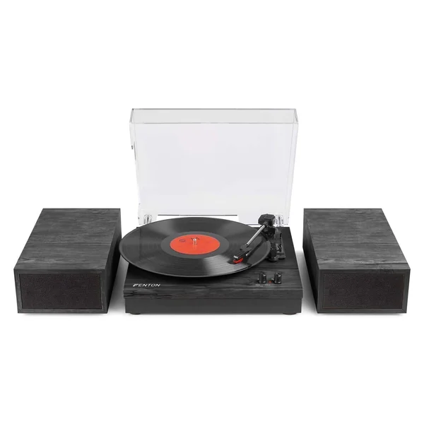 Fenton RP165B Platine Vinyle BT avec 2 Enceintes - Noir/Gris