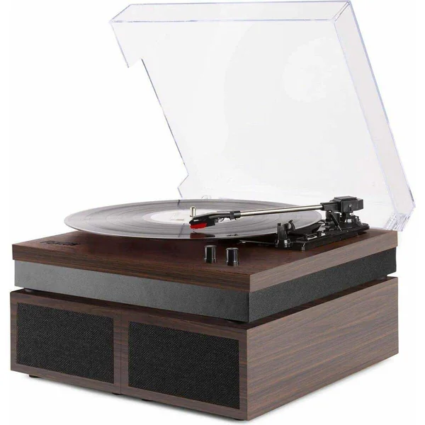 Fenton RP165D Platine Vinyle Bluetooth avec 2 Enceintes - Bois Foncé