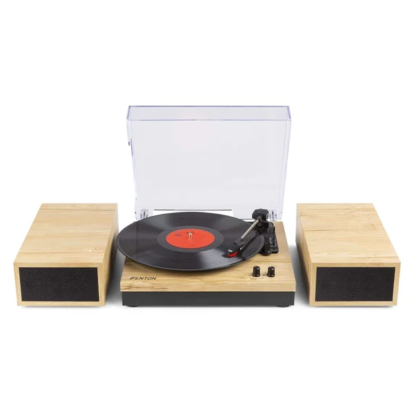 Fenton RP165L Platine Vinyle Bluetooth avec 2 Enceintes - Bois Clair
