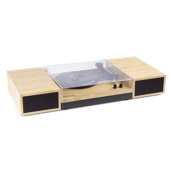 Fenton RP165L Platine Vinyle Bluetooth avec 2 Enceintes - Bois Clair
