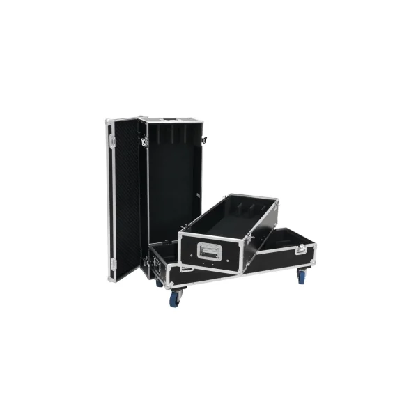 Flight case à 3 étages sur roulette pour 12 barres led et sunstrip