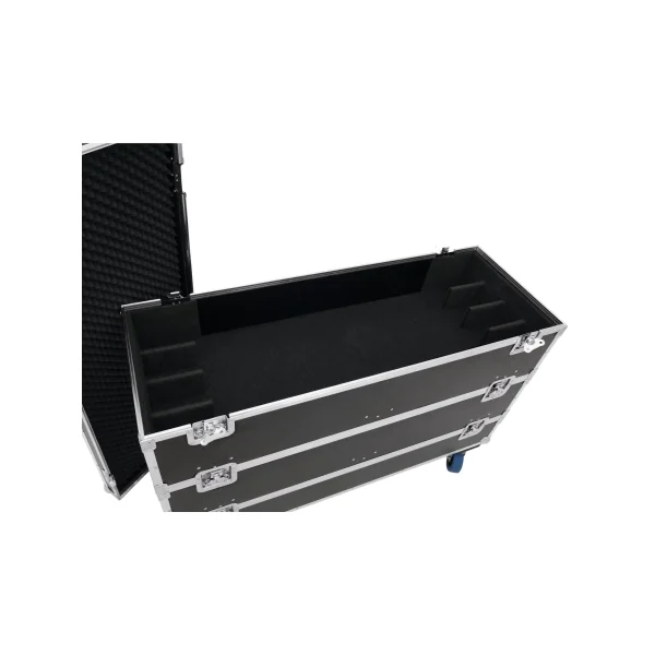 Flight case à 3 étages sur roulette pour 12 barres led et sunstrip