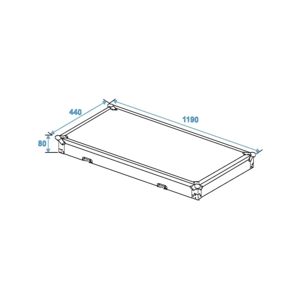 Flight case à 3 étages sur roulette pour 12 barres led et sunstrip