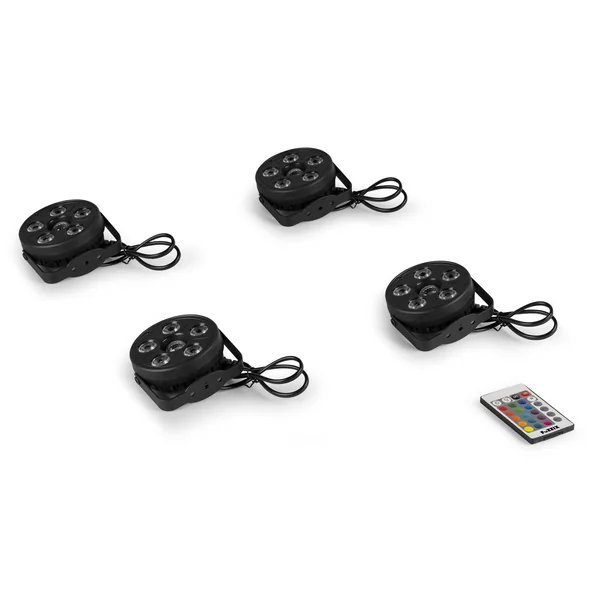 Fuzzix Comet M06 - Pack 4 × PAR LED 12 LED + Jelly Ball | Animation mobile & DJ, Bars & Événements