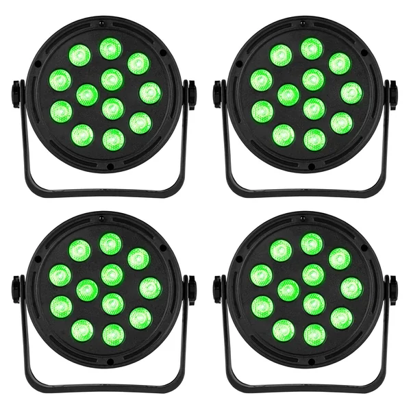 Fuzzix Comet M12 - Pack 4 × PAR LED 12 LED PC | Set Eclairage Compact & Plug-and-Play pour DJs & Mobilisations