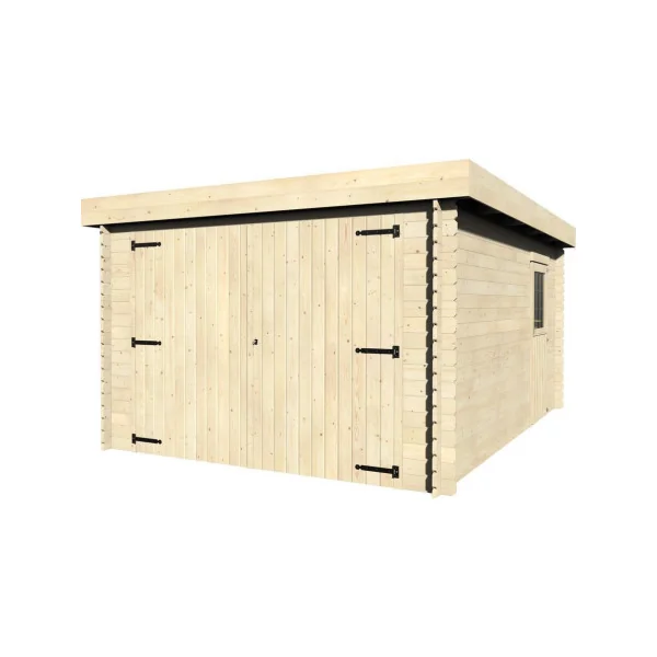 Garage en bois 16,79m² en Sapin du Nord Madrier 28mm Garage en bois Garage bois Garage pour voiture