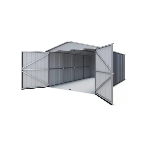 Garage métal anthracite 15,50 m² + kit d'ancrage Garage métallique Garage métal Garage pour voiture Abri garage tôle