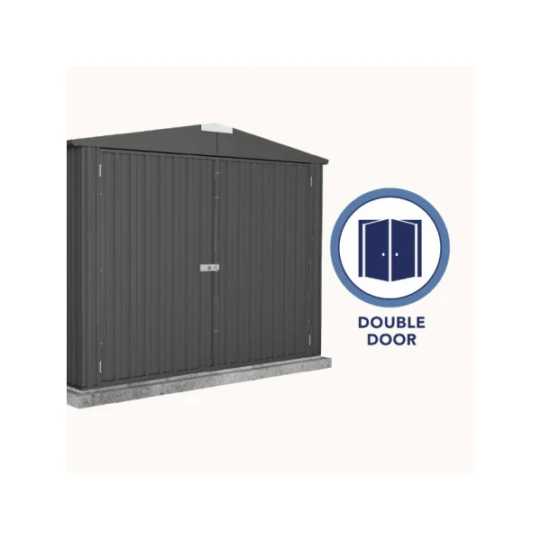 Garage Métal Anthracite 17,88m² + kit d'ancrage Garage métallique Garage métal garage pour voiture Abri garage Garage tôle