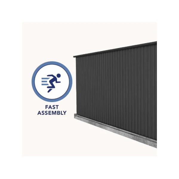 Garage Métal Anthracite 17,88m² + kit d'ancrage Garage métallique Garage métal garage pour voiture Abri garage Garage tôle