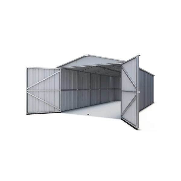 Garage métal anthracite 19,06 m² + kit d'ancrage Garage métallique Garage métal Garage pour voiture Abri garage tôle