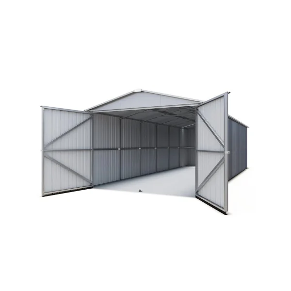 Garage métal anthracite 22,63 m² + kit d'ancrage Garage métallique Garage métal Garage pour voiture Abri garage tôle