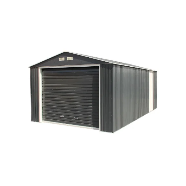 Garage métal Grand Hauteur Anthracite 19,95 m² + kit d'ancrage Garage métallique Garage métal Garage pour voiture