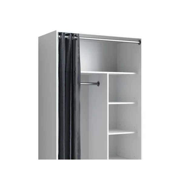 Grande Armoire mobile blanche penderie ouverte penderie avec rideau armoire étagère