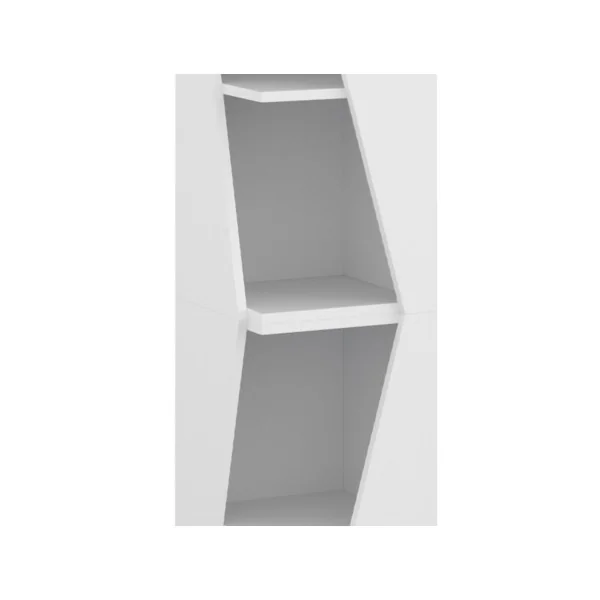 Grande Bibliothèque d'angle blanche Meuble rangement livre étagère rangement