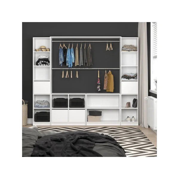 Grande penderie complète blanche Dressing ouvert Dressing chambre